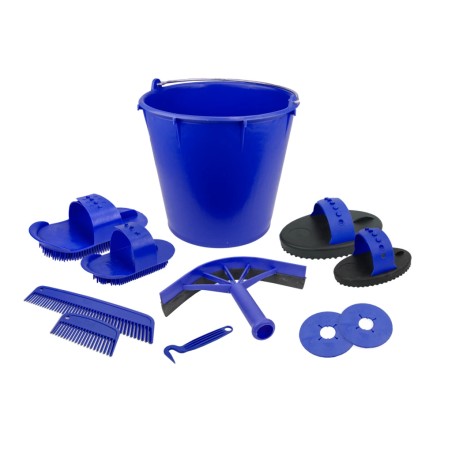 Poetsset van 10 items in emmer Blauw