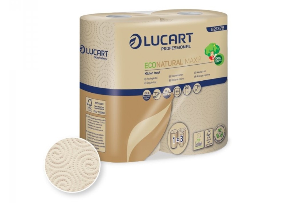 KEUKENROL ECONATURAL 2Laags 150 VELLEN (12X2 rollen) KEUKENROL ECONATURAL 2Laags 150 VELLEN (12X2 rollen)